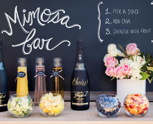 mimosa bar cava en fruitsap huwelijk of event